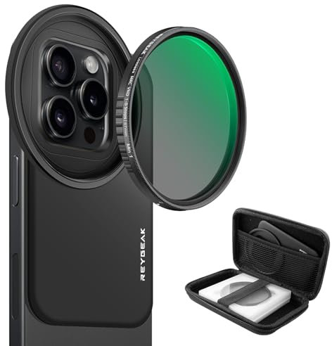 REYGEAK 67mm Filtro de Lente Universal VND para iPhone 16/15/14/13/Pro, Anillo de Filtro magnético de Lente para iPhone 16/15/14/13 (para iPhone 16/15/14/13/Pro MAX)