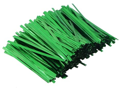 Angoily 800 pièces Attaches Métalliques Colorées pour Sacs Bonbons Cadeaux Fête Mariage Vert