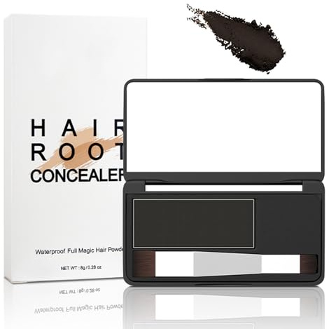 Polvo de raíz negro, para reparar la línea del cabello y la caída del cabello, resistente al agua y de larga duración, corrector para espesar el cabello para mujeres y hombres, polvo de pelo natural