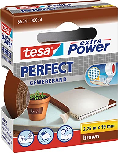 Tesa Réparer Toilé Super Résistant, Marron, 2,75 m x 19 mm