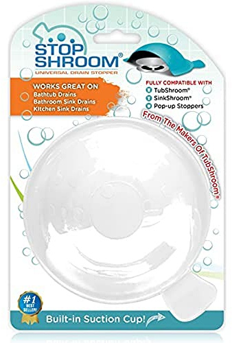 StopShroom The Ultimate Universal Drain Stopper Plug for Bathtub, Bathroom, and Kitchen Sink Drains (White)