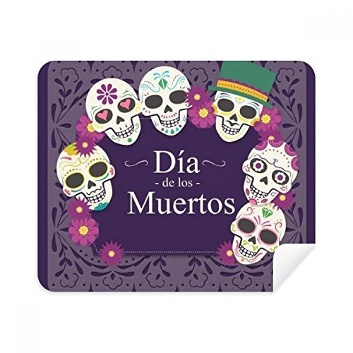 Day of The Dead' mobil-display av illustrationer glasögonputsduk 2 mocka tyg