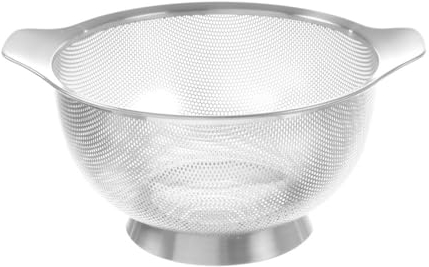HENDI Gemüsesieb, perforiert, mit Untersatz und 2 griffen, Sieb, Nudelsieb, Küchensieb, ø260x(H)140mm, Edelstahl