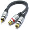 VITALCO Adaptador RCA en Y 1x Machos a 2x Hembra Y RCA splitter en cable Machos a Doble Hembra