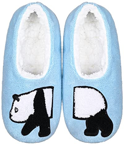 ZYZX Zapatillas de Bailarina de Casa para Mujer con Forro de Sherpa para Animales,Zapatillas con Suela Suave de Estar por Casa ,Bonitos Zapatillas(Panda)