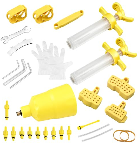 Brevanza 32 PCS Kit Spurgo Olio Freni a Disco, per Fluido per Freno Biciclette Oli, Del Freno a Discs Idraulico Della Bicicletta, Strumenti di Riparazione Bici per Liquido Freni Idraulici Bike.