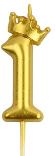 Wisebom Candele Compleanno Numero Oro, 1Pcs Corona Candele Numeri Dorata, 3D Candele Numerate per Feste di Anniversario Decorazione