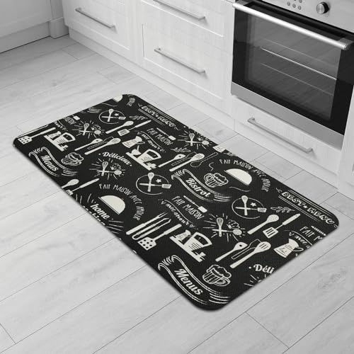 Comart - Tappeto Cucina Malaga - PVC Impermeabile - 55x100 cm Lavagna Nero