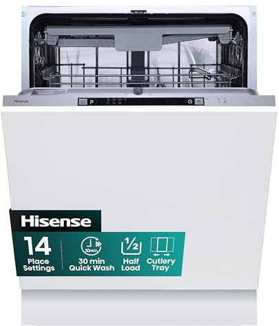 Hisense Fully Integrated Standard Dishwasher - Silver with Fixed Door Fixing Kit HV623D15UK - D Rated