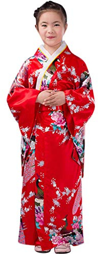 Generico Kimono Bambina Vestito Bambina Elegante Abito Tradizionale Costume da Ragazza Giapponese Abbigliamento per Bambini Abiti Kimono per Bambina e gonnaVestito Sottoveste