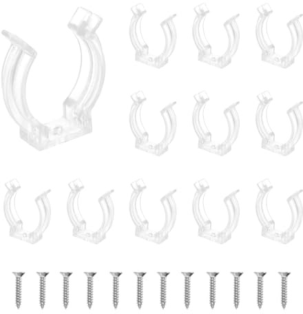 QUARKZMAN Soporte De Clip En U T8 Para Tubos Fluorescentes Abrazaderas De Tubo De Plástico Con Tornillos Para Lámparas De Techo De Bombillas LED, Transparente, Paquete De 12