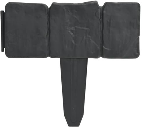 Bordo per aiuole, 41 pezzi, in plastica, effetto pietra, 10 m, durevole, perfetto per aiuole, sentieri e prati, resistente alle intemperie e facile da pulire