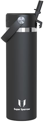 Sparrow Borraccia Termica - 750ml - SwivelSip Bottiglia Acciaio Inox - Senza BPA Borracce Termiche, Borraccia con Cannuccia Ergonomica per Scuola, Sportiva, Campeggio, Palestra