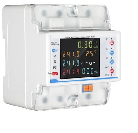per interruttore intelligente per Tuya, misuratore di energia WiFi trifase schermo a colori, telecomando mobile interruttore timer 4P per contatore intelligente funzioni di protezione multiple