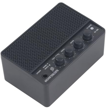 Bewinner Kit Amplificatore per Chitarra Elettrica, Mini Amplificatore Portatile Ricaricabile in Plastica da 10 W con connettività BT e Cuffie, Doppi per la Pratica Quotidiana
