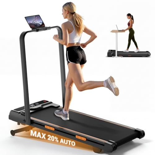 Incline Walking Pad Treadmill for Home, Foldable Walking and Running | Flexible home training with incline adjustment, multiple speed modes, workout tracking, remote control and compact storage