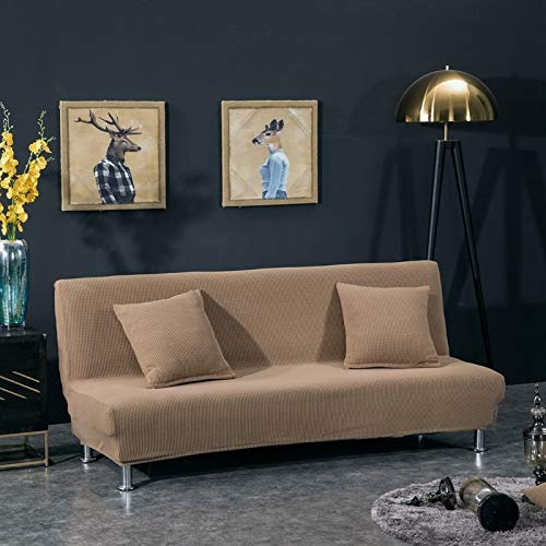Armlöst soffskydd, sofftäcke med stretch och stretch, vikbart soffskydd, futonöverdrag för hemmet, passar 155–185 cm (AB02, M) – snyggt och