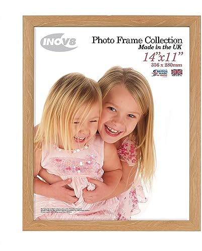 Inov8 Framing - Lime Oak 14x11 inch ( 35x28 cm ) British Made Photo Frame - Wood Effect with Glass Picture Frame
