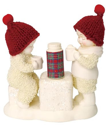 Department 56 Snowbabies Christmas Memories Cold Days Warm Cocoa Porcelain Figurine, 4 Inch