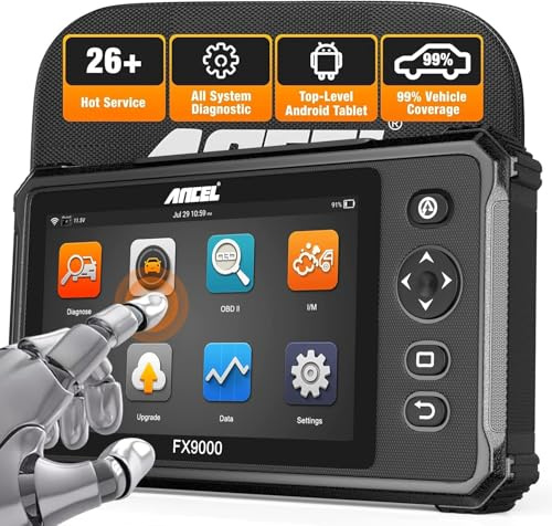 ANCEL FX9000 OBD2 Diagnosegerät für Alle Fahrzeuge, Alles Systemdiagnosen & 26 Servicefunktionen Kfz Diagnosegerät Auto OBDII Scanner mit ABS BMS TPS DPF IMMO SAS EPB TPMS AFS Öl Reset Auslesegerät