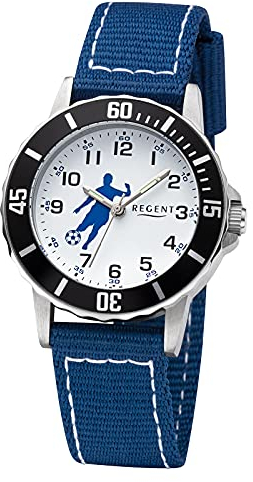 Regent Jungen Analog Quarz Uhr mit Stoff Armband 12400301