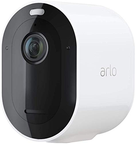 Arlo Pro 4 Überwachungskamera Aussen WLAN, Kabellos, 2K HDR Qualitätsprodukt, 160° Sichtfeld, Spotlight, Nachtsicht, Bewegungsmelder, Anti-Diebstahl-Alarm Sirene + mit Arlo Secure Testzeitraum