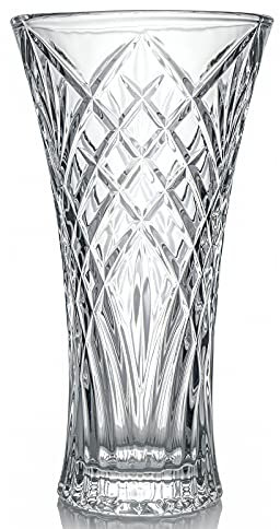 30cm Vase for Flowers, Crystal Clear Glass, Tall Flower Vases Large Centrepieces for Home Office Decor and Floral Arrangement