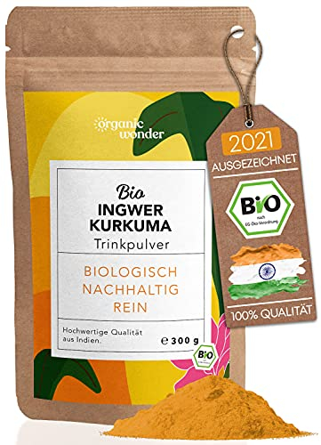 Ingwer Shot mit Kurkuma – (300 g) – Immun Boost hochdosiert I 300 Portionen I Ingwer Kurkuma Shot Pulver
