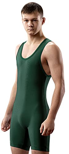 Matman USA TheTimeless Men's & Boy's Wrestling Singlet Weightlifting Singlet (Green, Small)