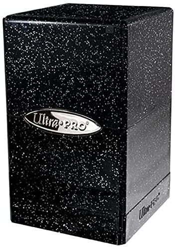 Ultra PRO - Satin Tower 100+ Card Deck Box (Glitter Black) - Protect Your Gaming Cards, Sports Cards or Collectible Cards In Ultra Pro's Stylish Glitter Deck Box, Perfect for Safe Traveling