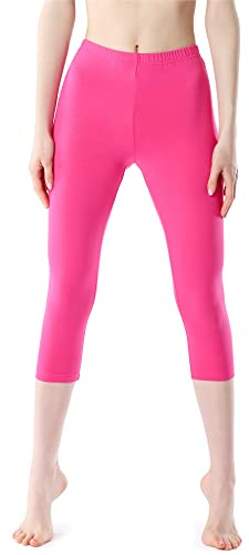 Bellivalini Damen Leggings 3/4 aus Viskose BLV50-204 (Rosa, M)