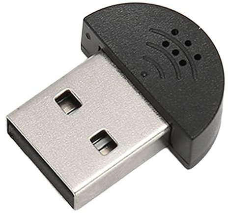Denash Mini Micro USB 2.0, Omnidirectionnel à 360 Degrés, Haute sensibilité, Mini Microphone USB Noir Professionnel pour l'enregistrement pour Le Chat en Réseau