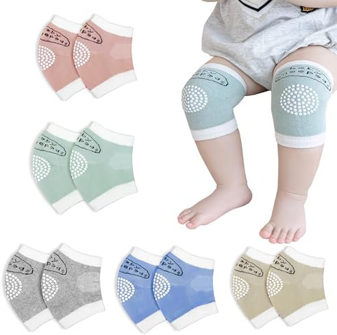 MZSX 5pcs Knieschützer Baby Krabbeln Mädchen Jungen mit Anti-Rutsch für sicheren Halt Knieschützer, Baby Knieschützer für Krabbeln, Kinder Krabbelhilfe für 0-24 Monate Jungen und Mädchen, komfortabel