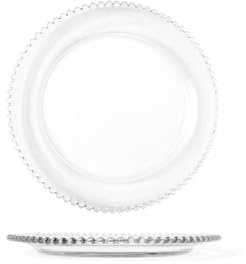 H&h Set med 12 runda glasplattor collier 18,5 cm