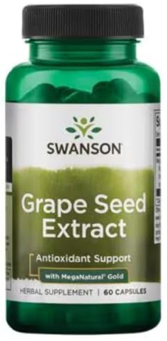 Swansons Swanson - Grape Seed Extract with MegaNatural Gold | Cardiovascular and Antioxidant Health - 60 Capsules