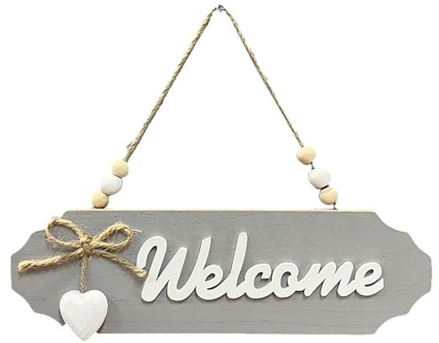 Panneau de bienvenue pour porte d'entrée – Couronne de porte d'entrée, panneau de bienvenue en bois à suspendre, panneau de bienvenue, décoration de porte d'entrée, panneau de décoration murale