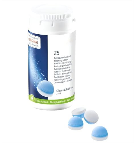 Reinigungstabletten für Kaffeevollautomaten, 2-in-1 Reinigung & Schutz, 25 Stück, Phosphatfrei 62535 white