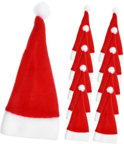 VALICLUD 15 st Mini Santa Hat Juldekorationer för Vinflaskor Lollipops Hantverk Återanvändbara Julhattar för Festlig