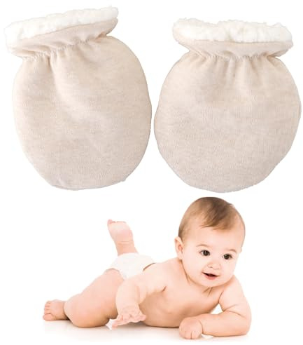 Manoplas Bebe Recien Nacido, Manoplas Para Bebé, Guantes De Algodón, Manoplas De Invierno De Bebé Y Niños Pequeños, Guantes De Invierno Para Recién Nacidos, Con Forro De Lana, Para 0 – 12 Meses