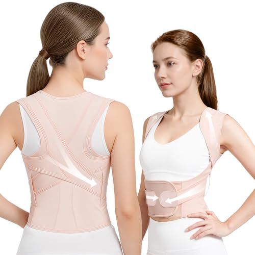leaphen Adjustable Posture Corrector for Women - Breathable Back Support Brace Upper Back Shoulder Straightener with Cushioned Straps Invisible Under Clothes Pain Relief for Neck Shoulders Lumbar