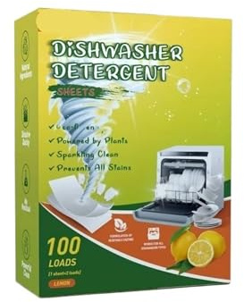 100 laddningar diskmedelstabletter med citrondoft, löser snabbt upp oljefläckar, skonsam rengöring utan, kraftfull oljeborttagning, uppljusande(Lemon Flavor)