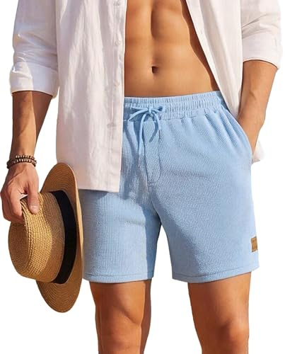 Arjen Kroos Short Homme Poche Zippée - Bermuda Short Sport Large Texturé Côtelé Séchage Rapide, 3 Poches, pour Running Tennis Basketball, Shorts d’Été