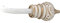 Loberon Vorhanghalter 2er Set Talon, Verspieltes Design, Florale Ornamente, handgedrechselter Knauf, Vintage-Finish, Gardinenzubehör, Eisen, Mangoholz, braun/weiß