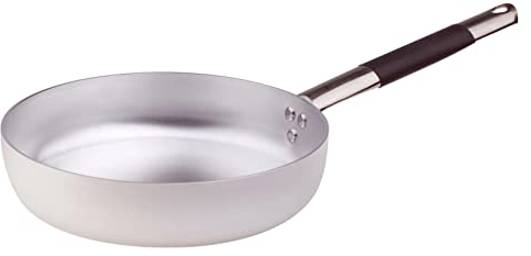 Pentole Agnelli ALMC111C40 Padella Dritta per Friggere con Manico Cool, Argento, 40 cm, 1 Pezzo