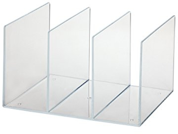 Maul Katalogsammler aus Acryl 27 x 20,8 x 15,8 cm | Stehsammler mit 3 Fächer | Zeitschriftensammler für Katalog, Heft und Zeitschriften | Ideal für Schreibtisch, Regal und Büro | Transparent