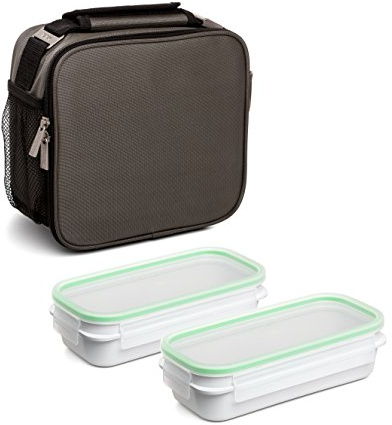 Tatay Urban Food Premium - Kühltasche, 4,7 L Kapazität, mit 2 Frischaltendosen von 0,75L BPA frei, grau. Maßnahmen 25,5 x 11 x 24,5 cm