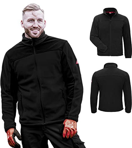Nitras MOTION TEX PLUS Fleecejacke - windfeste Jacke für Freizeit & Arbeit in Schwarz Größe L