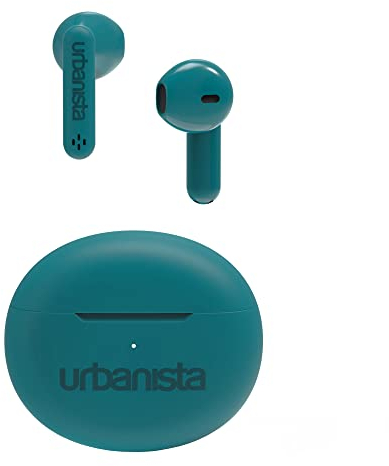 Urbanista True Wireless Earbuds, Bluetooth 5.3 Earphones, IPX4 In Ear Headphones, Ear Buds with Dual Microphones, 20 Hr Playtime, Touch Controls, TWS USB C Charging Case, Austin, Green