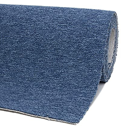 andiamo Teppichboden Henry - pflegeleicht und einfach zu verlegen - Auslegware Teppichboden - Meterware Bodenbelag in Schlingenstruktur mit Trittschalldämmung 400 x 600 cm Blau