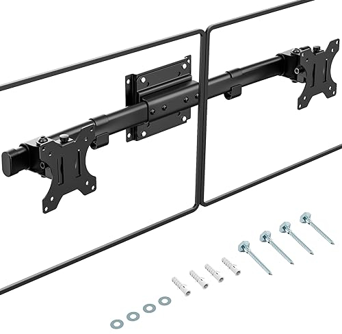 Dual Monitorhalterung Adapter für Monitor 13-27 Zoll, Dual Monitor Adapter für Monitor Halterung Arme für Computermonitore, Max. 10kg, VESA 75x75/100x100mm